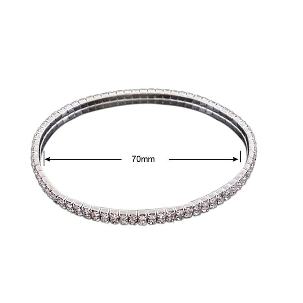 Stretchable rhinestone ankle bracelet  CZ sparkle - Picture 5 of 6